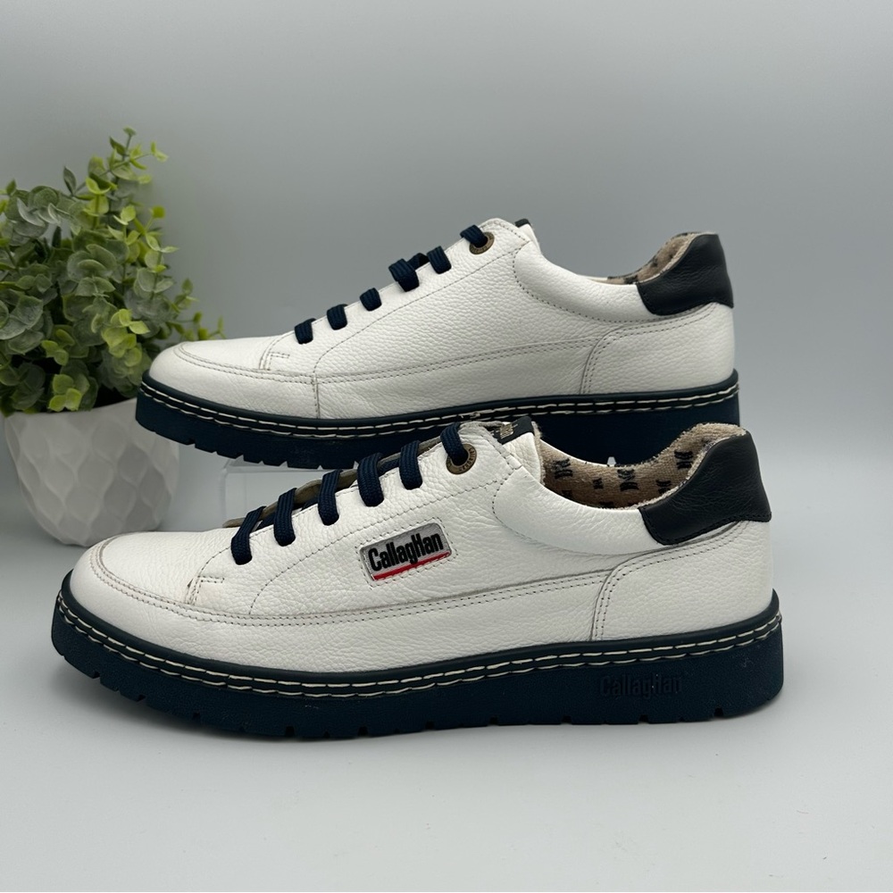 Callaghan Men’s Comfort White Leather Sneakers Shoes Size 8 - Picture 8 of 12